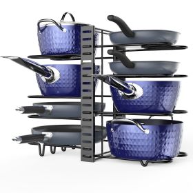 Pot And Pan Organizer, Pot Lid Holders & Pan Rack, Multiple DIY Methods, 8 Tier Pot Racks, Adjustable Kitchen Organization And Storage For Pots And Pa