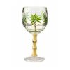 Designer Classic Palm Tree Acrylic Wine Glasses Set of 4 (16oz), Premium Quality Unbreakable Bamboo Stemmed Acrylic Wine Glasses for All Purpose Red o