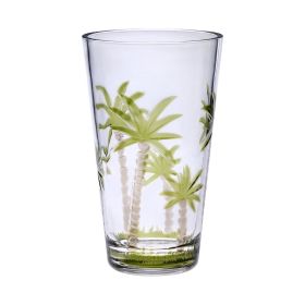 Designer Acrylic Classic Palm Tree Hi Ball Tumbler of 4 (20oz), Premium Quality Unbreakable Stemless Acrylic Tumbler Glasses for All Purpose