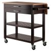 Langdon Kitchen Cart; Drop Leaf; Cappuccino and Natural