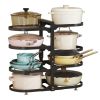 8-layer adjustable cabinet pot manager rack, cabinet pot, heavy-duty pot rack for kitchen storage, snap on pot manager with storage tank and steamer p