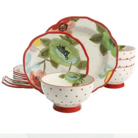 Vintage Bloom 12-Piece Dinnerware Set