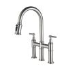 Pull Down Double Handle Kitchen Faucet