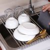 1pc Roll Up Dish Drying Rack; 17.7in*11in; Foldable Rolling Dish Drainer Over The Sink; Drying Rack; SUS304 Stainless Steel Sink Rack For Kitchen Coun