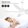 52 Inch White Ceiling Fan with Lights Remote Control Modern Ceiling Fan