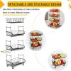 Fruit Vegetable Storage Basket for Kitchen - 4 tier Stackable Metal Wire Baskets Cart with Rolling Wheels Utility Fruits Rack Produce Snack Organizer