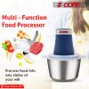 Premium Electric Meat Grinder Food Processor and 4 Titanium Blades; 12 Cup 2.2Qt Stainless Steel Large Bowl for Vegetables Fruit Salad Onion Garlic Me