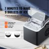 VEVOR Countertop Ice Maker, 9 Cubes Ready in 7 Mins, 26lbs in 24Hrs, Self-Cleaning Portable Ice Maker with Ice Scoop and Basket, Ice Machine with 2 Si