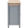 Kitchen Island Cart with Solid Wood Top and Locking Wheels,54.3 Inch Width,4 Door Cabinet and Two Drawers,Spice Rack, Towel Rack (Grey Blue)