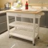 Kitchen Island & Kitchen Cart, Mobile Kitchen Island with Two Lockable Wheels, Simple Design to Display Foods and Utensil Clearly, One Big Drawer Keep