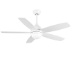 52 Inch White Ceiling Fan with Lights Remote Control Modern Ceiling Fan