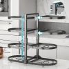 8-layer adjustable cabinet pot manager rack, cabinet pot, heavy-duty pot rack for kitchen storage, snap on pot manager with storage tank and steamer p