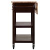 Langdon Kitchen Cart; Drop Leaf; Cappuccino and Natural