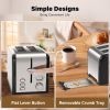 2-Slice Toaster with 1.5 inch Wide Slot, 5 Browning Setting and 3 Function: Bagel, Defrost & Cancel, Retro Stainless-Steel Style, Toast Bread Machine