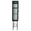 Retro Style Fluted Glass High Cabinet Storage Dual Doors Three Detachable Wide Shelves Enclosed Dust-free Storage for Living Room Bathroom Dining Room