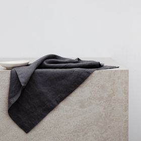 Pure Linen Insulation Placemat Square Wiping Towel Solid Color Napkin Mouth Cloth (Option: Dark Gray-34 √ó 34cm)