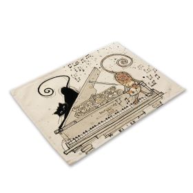 Animal Cat Heat Proof Mat Western-style Placemat Fabric Tableware (Option: MA0125 16)