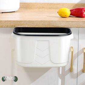 Wall-mounted Trash Can Bathroom Kitchen (Option: White Without Cover)