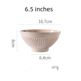 Vintage Ceramic Round Dessert Plate Rice Bowl (Option: Mud color-6.5inches-1PCS)