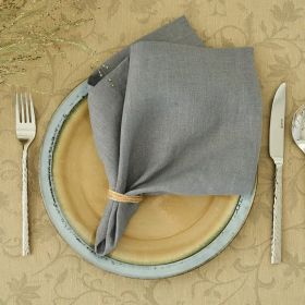 Pure Linen Insulation Placemat Square Wiping Towel Solid Color Napkin Mouth Cloth (Option: Cloud Gray-34 √ó 34cm)